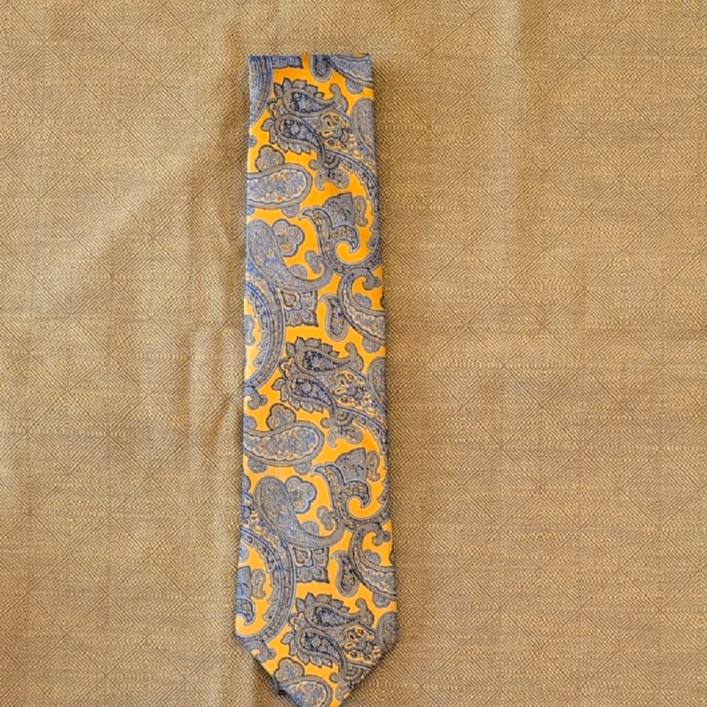 Blue and Orange Silk Paisley Tie Saddlebred